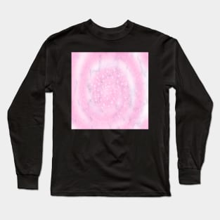 Pink Cotton Candy Design, Swirls of Pink & Stars on a Background on Graphic Marble: Cute Gifts Long Sleeve T-Shirt